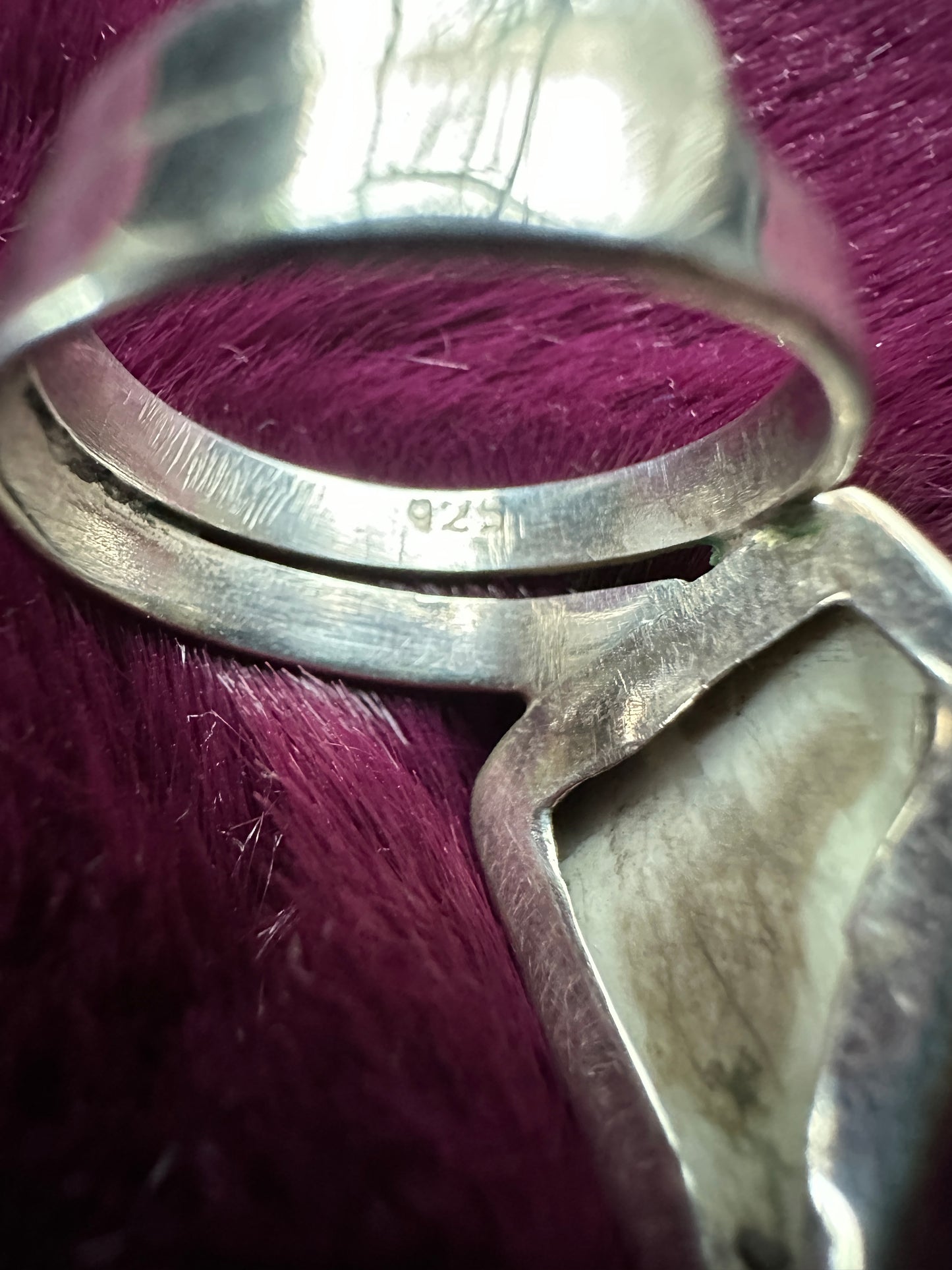 Silver & Howlite Ring SZ 6