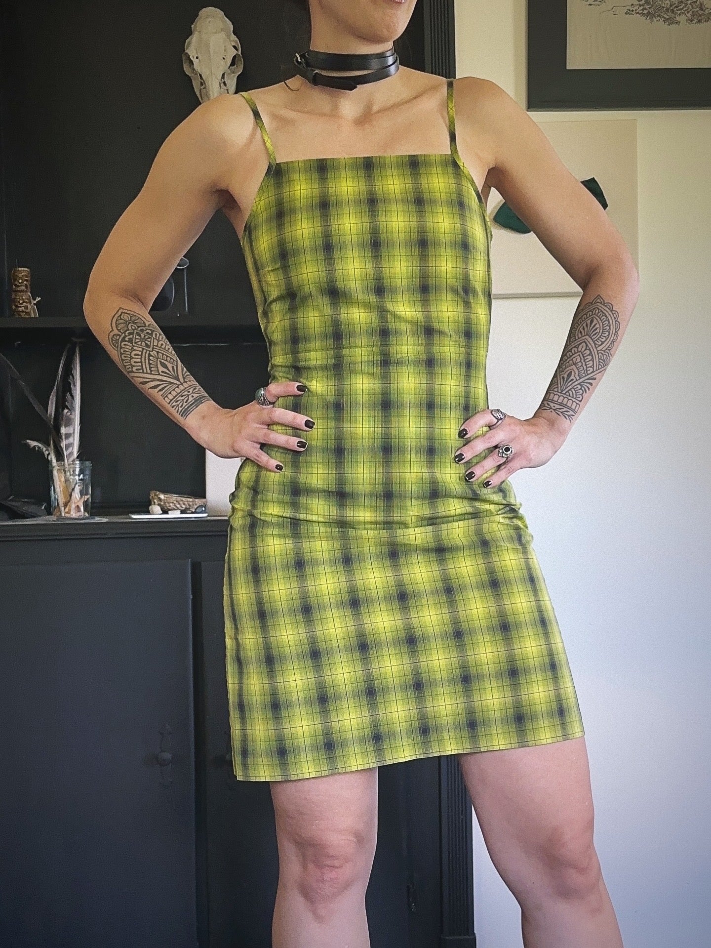 Vintage 90s Esprit Plaid Dress XS