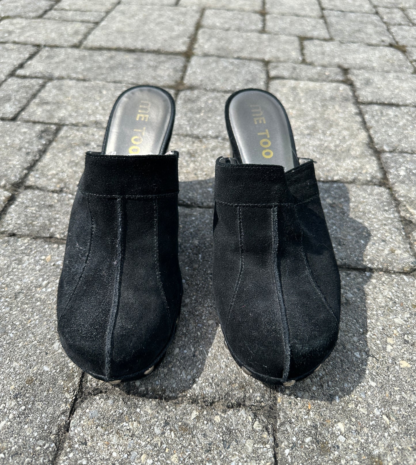 Vintage Suede Studded Clogs SZ 8