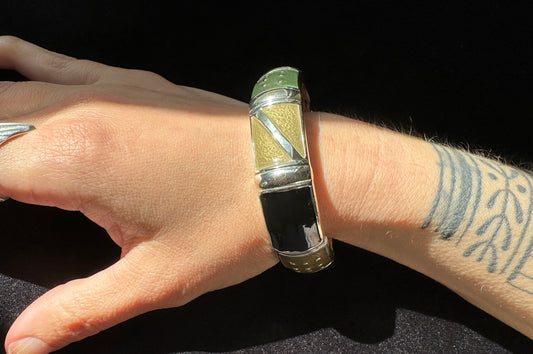 Art Deco Revival Enamel Bangle