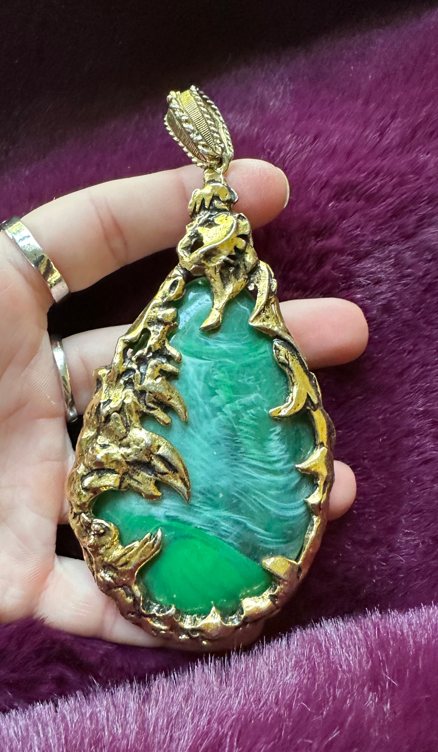 Lucite Love Witch Pendant