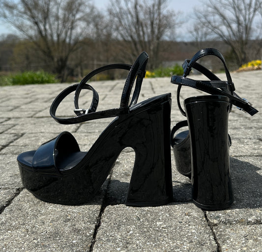 Patent Leather Platform Sandals SZ 7