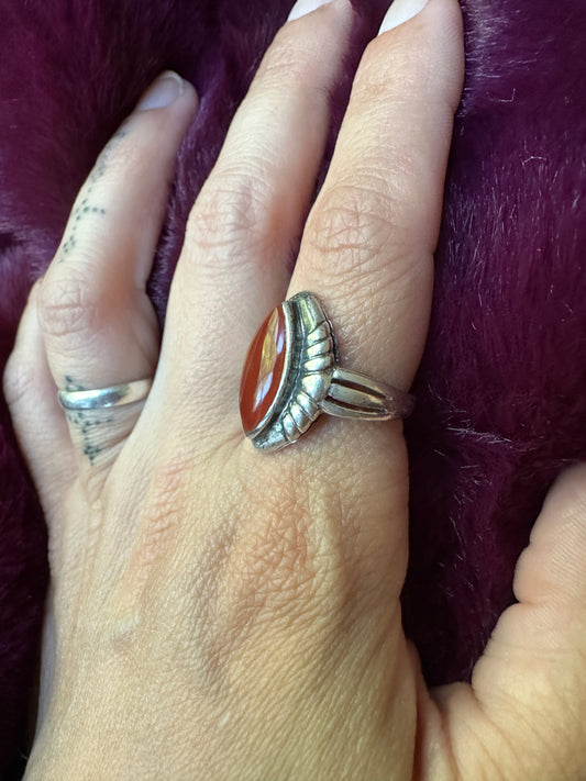 Carnelian & Silver Ring SZ 7.25