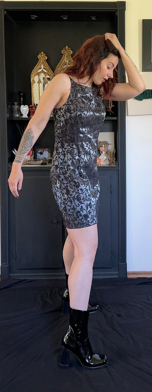 90s Metallic Sheath Dress