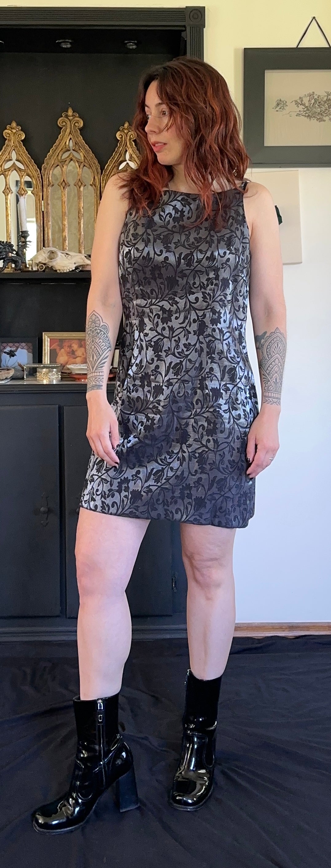 90s Metallic Sheath Dress