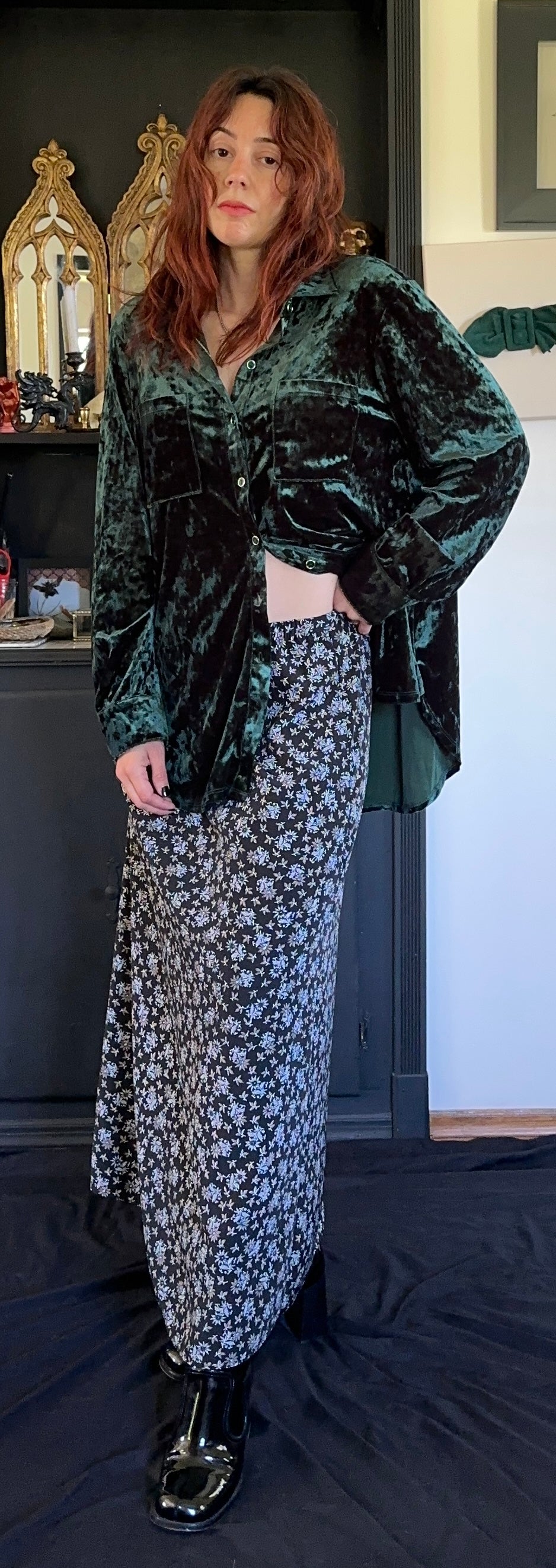 90s Floral Maxi Skirt