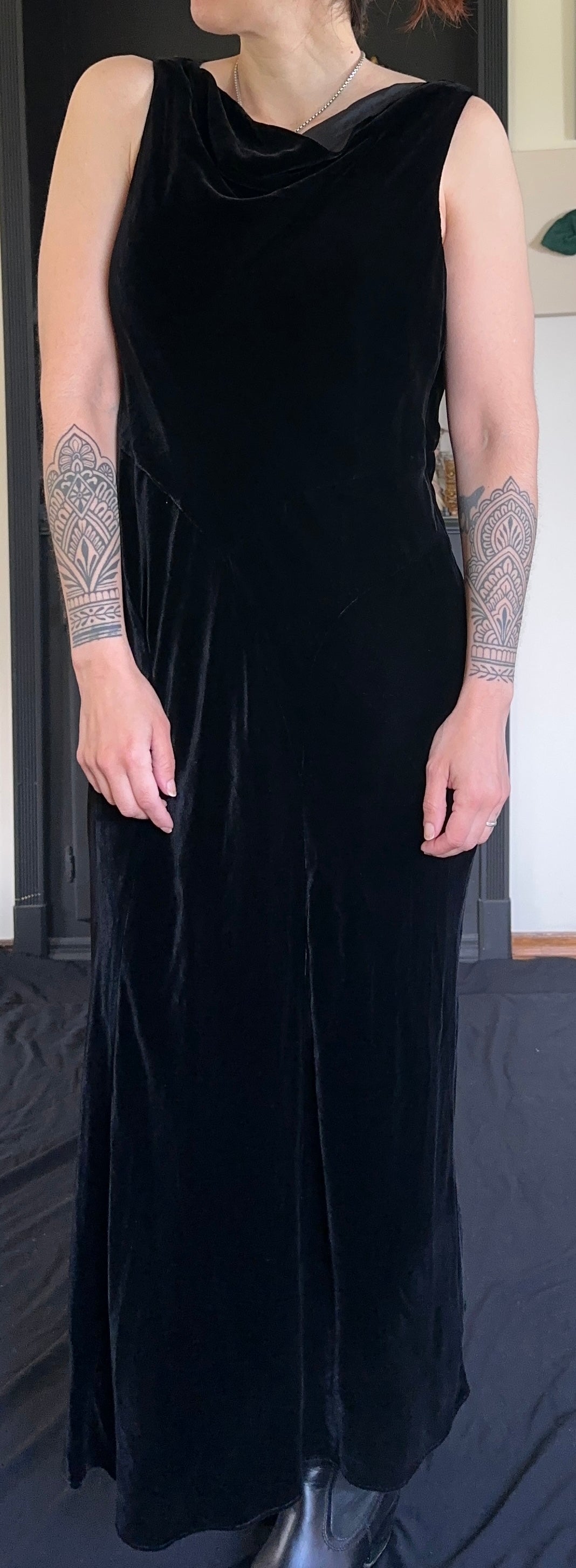 1930s Revival Velvet Gown