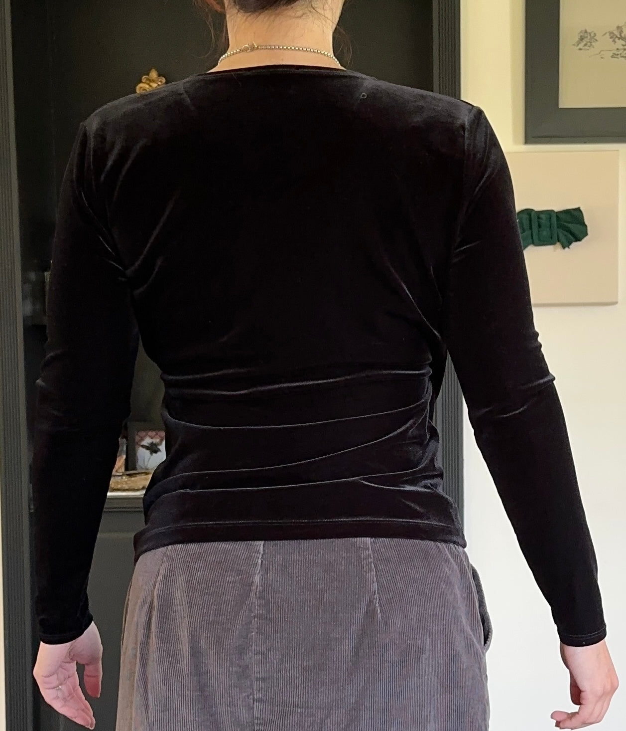 Velvet Faux Wrap Top