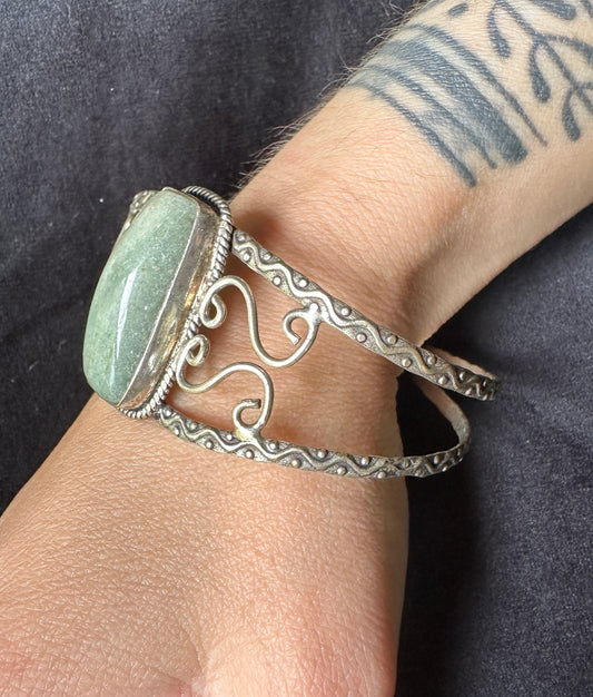 Prehnite Silver Bracelet