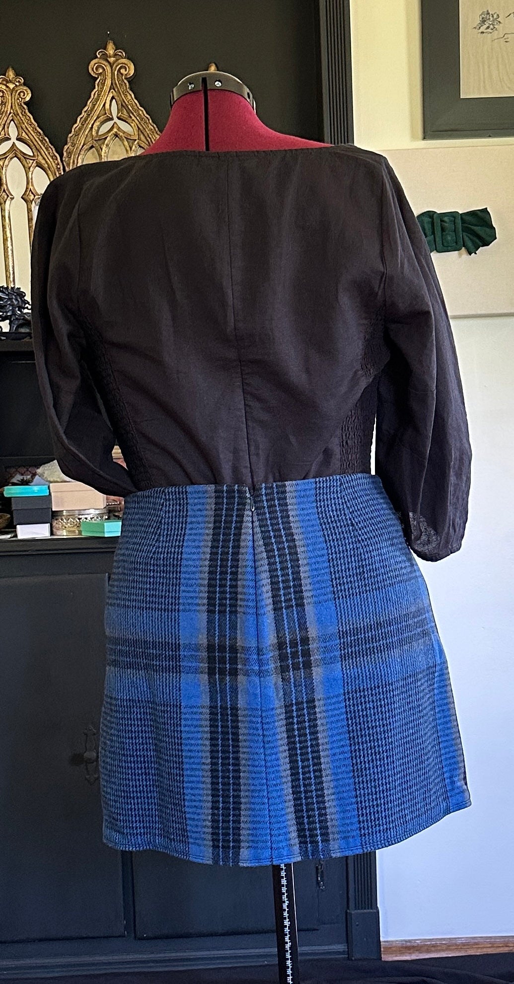 Tartan Plaid Wool Mini Skirt SZ 12