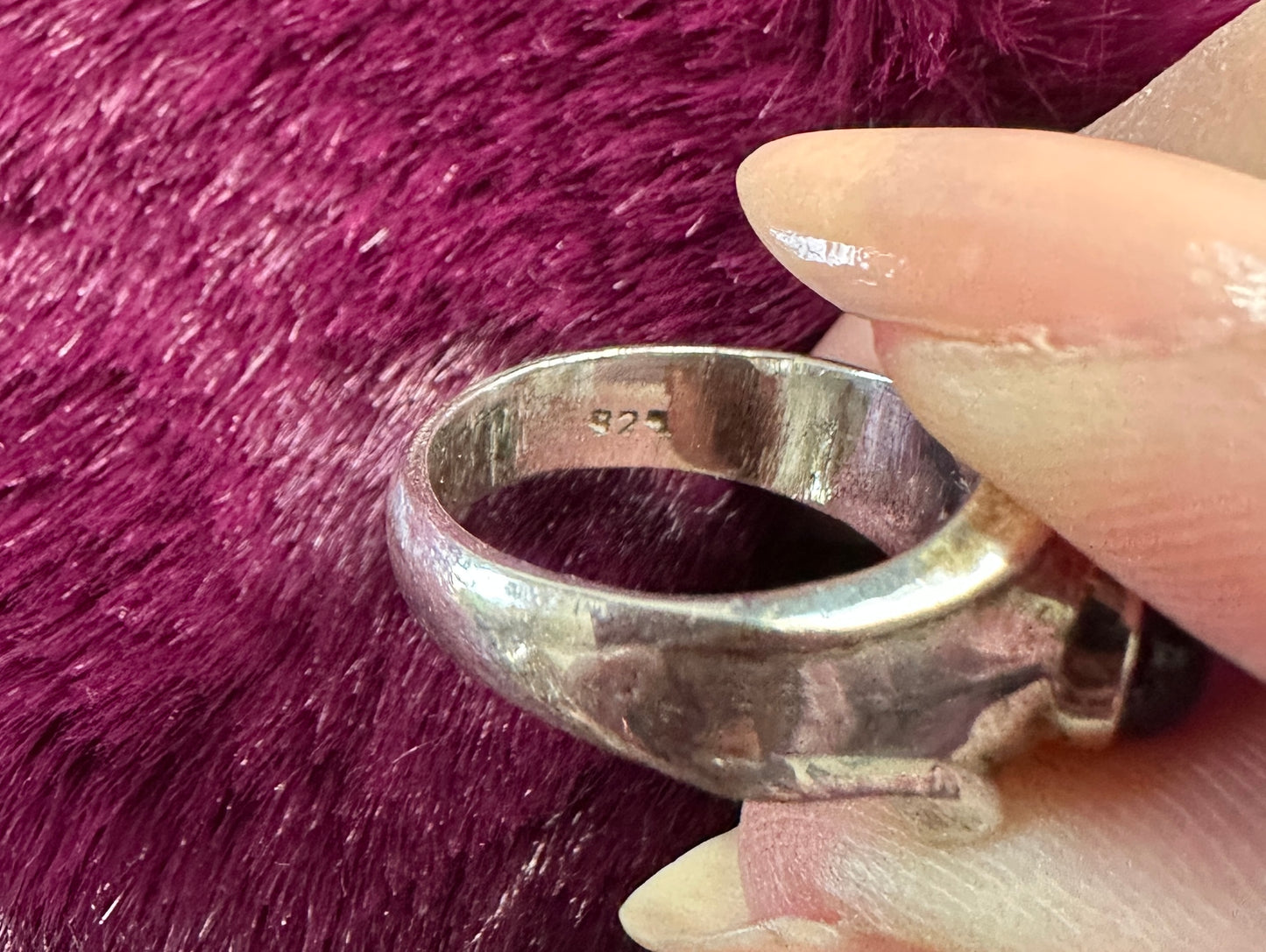 Silver & Amethyst Ring SZ 6.5