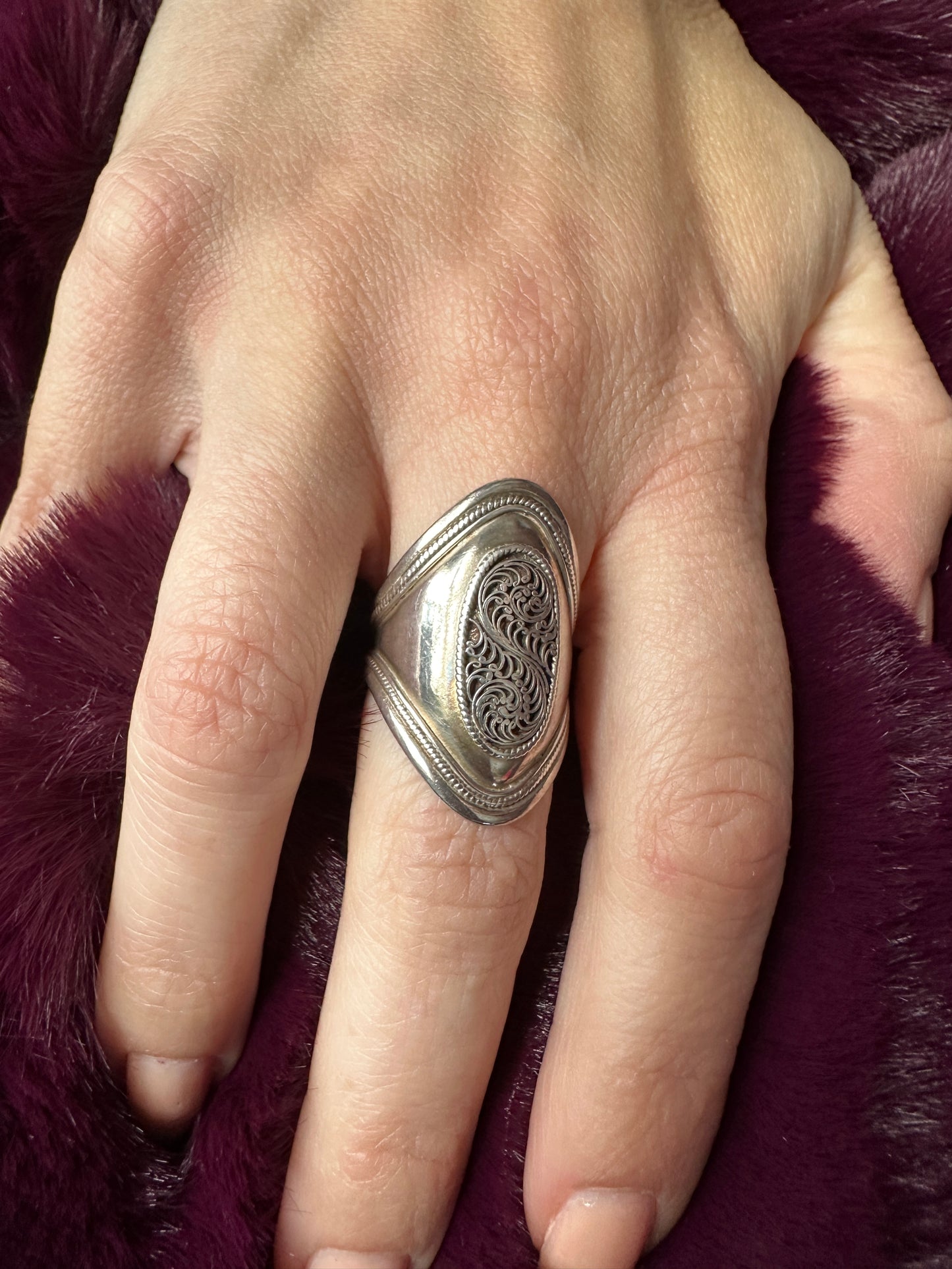 Silver Armor Ring SZ 6.75