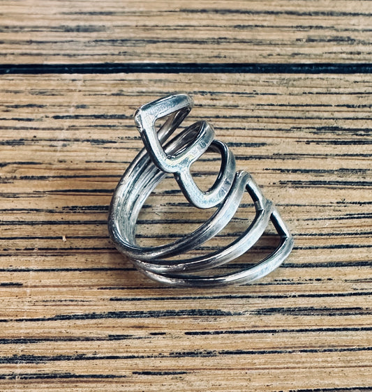 The Wave Sterling Silver Adjustable Ring