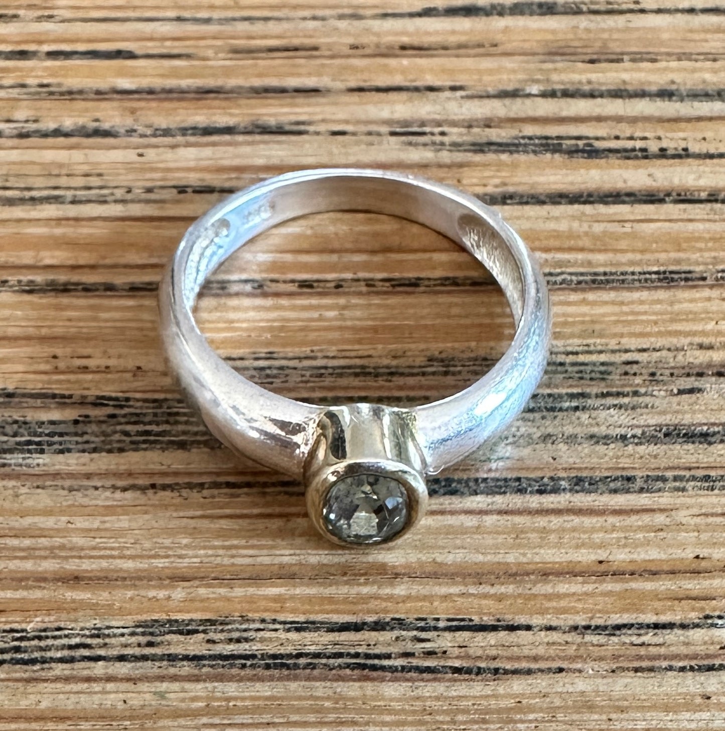Aquamarine Silver Stackable Ring