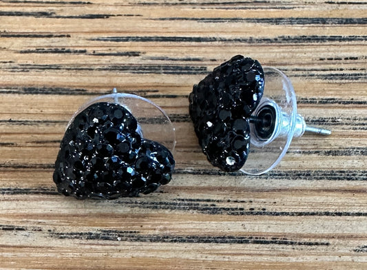 Betsey Johnson  Black Heart Stud Earrings
