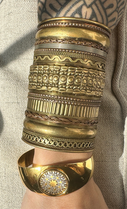 Layered Wide Cuff Bracelet