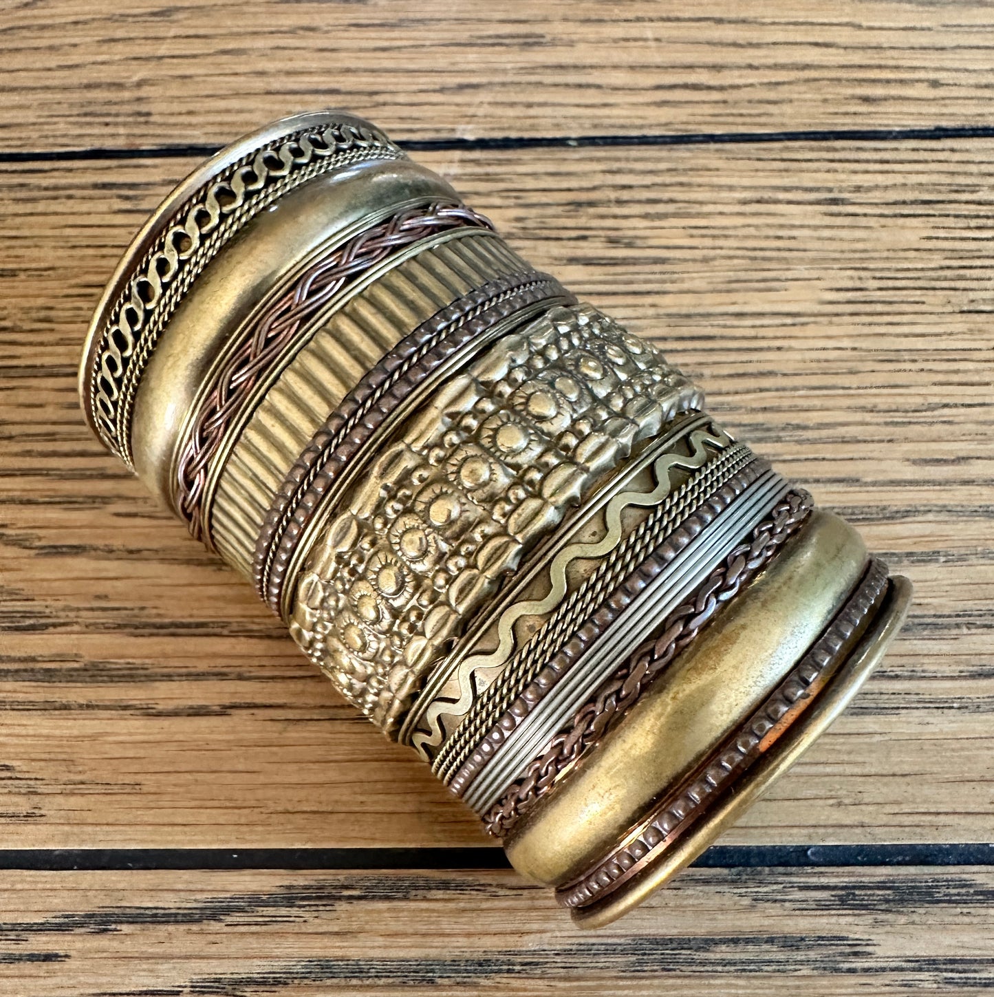 Layered Wide Cuff Bracelet