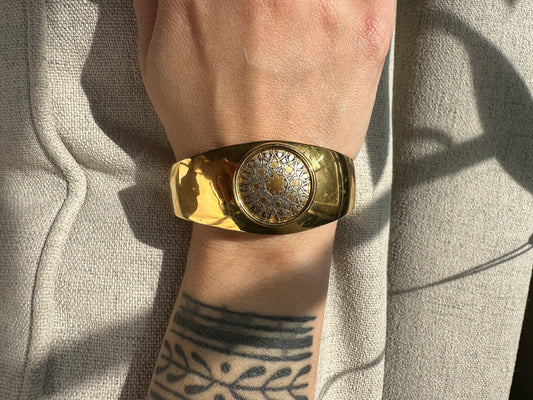 Brass Damascene Sorceress Cuff Bracelet