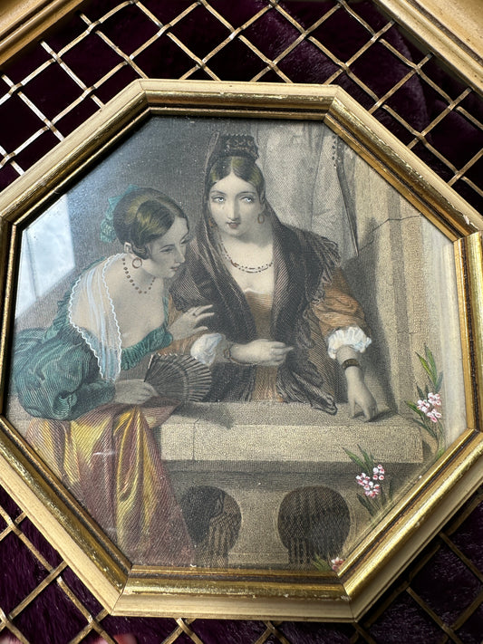 Vintage Octagonal Framed Print