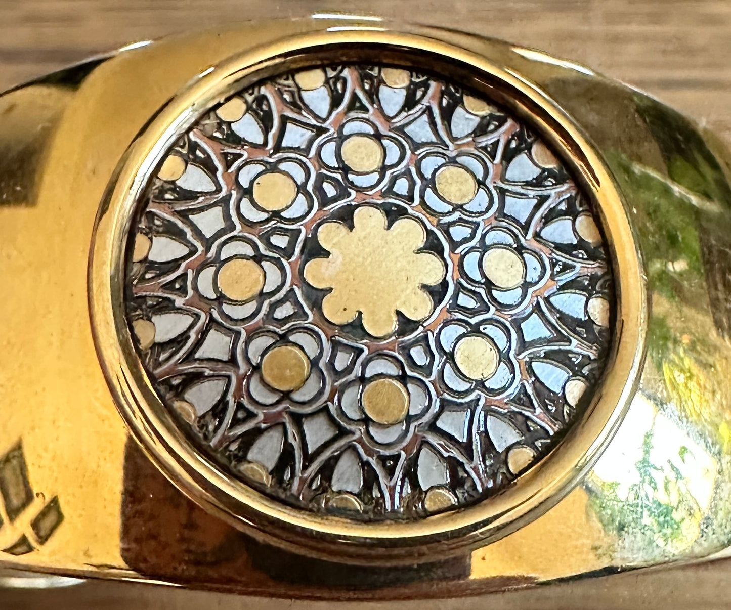 Brass Damascene Sorceress Cuff Bracelet