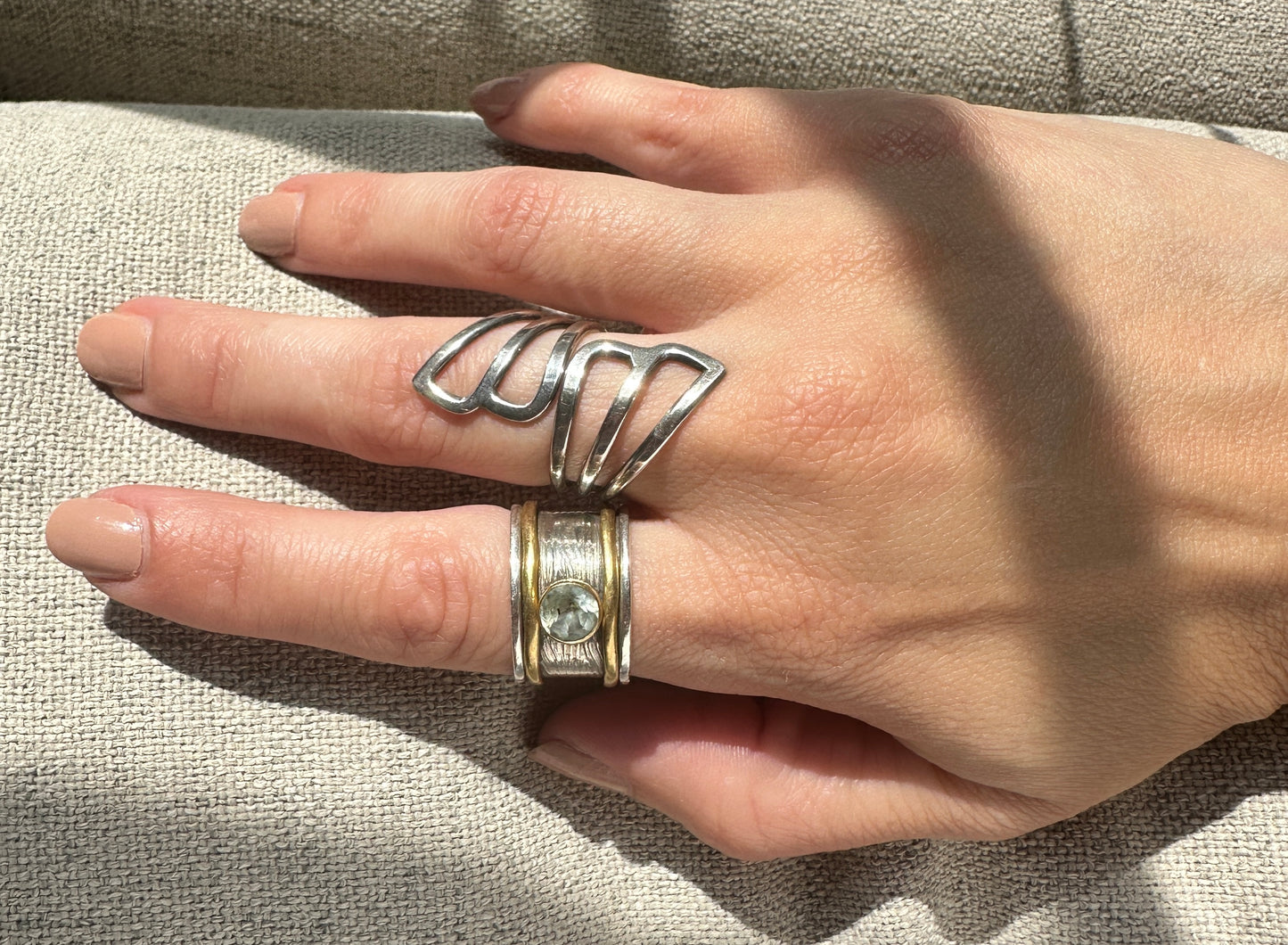 Aquamarine Spinner Ring