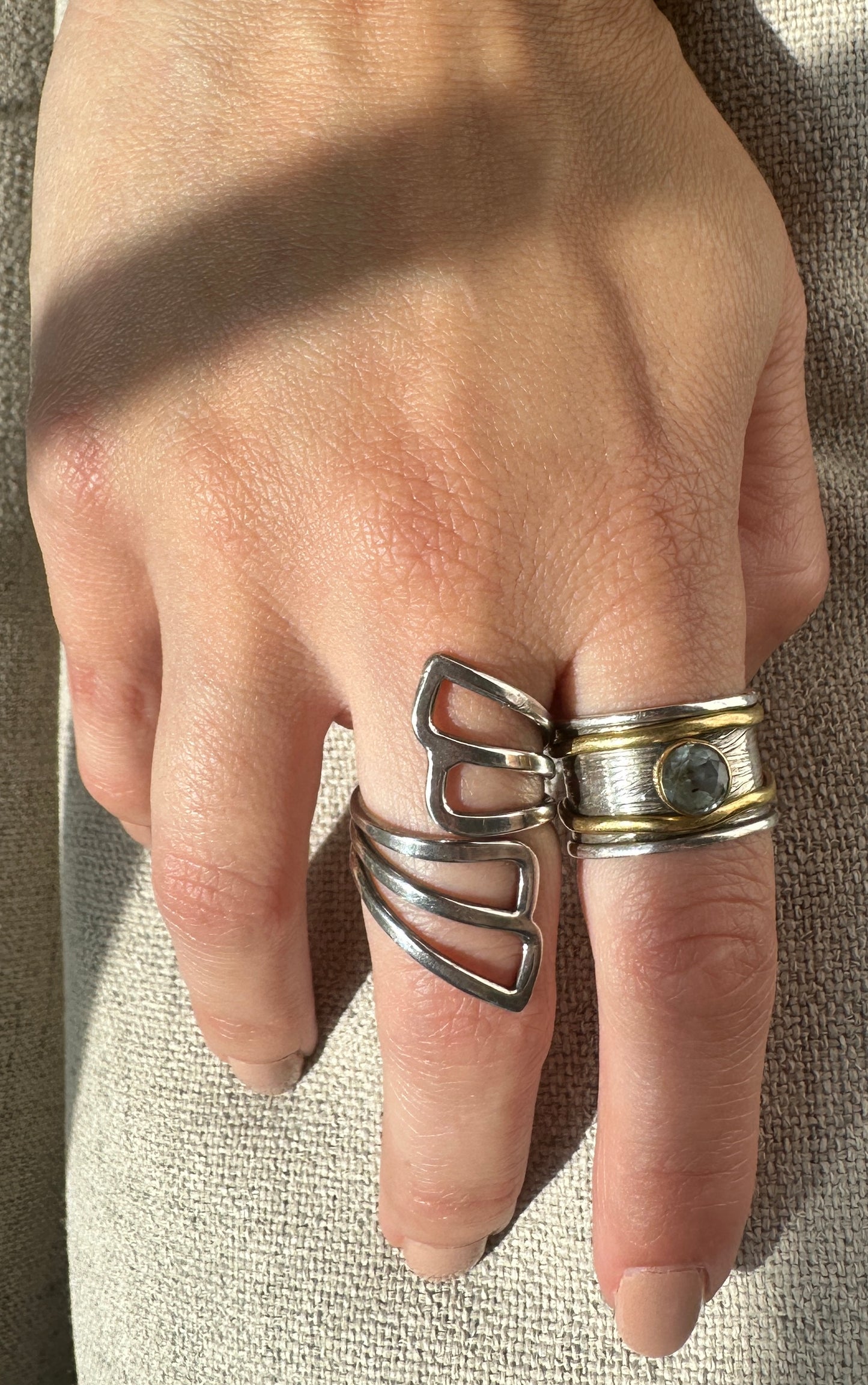 The Wave Sterling Silver Adjustable Ring