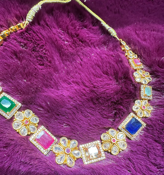 Multi Stone Collar Necklace