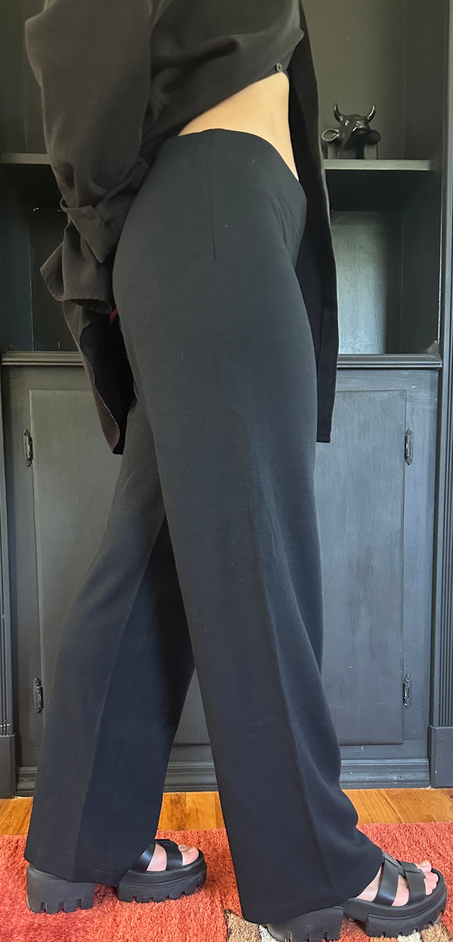 90s Vintage Eileen Fisher Knit Wide Leg Pant
