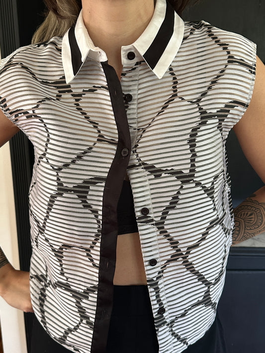 Ostwald Helgason Sheer Silk Button Down SZ 2