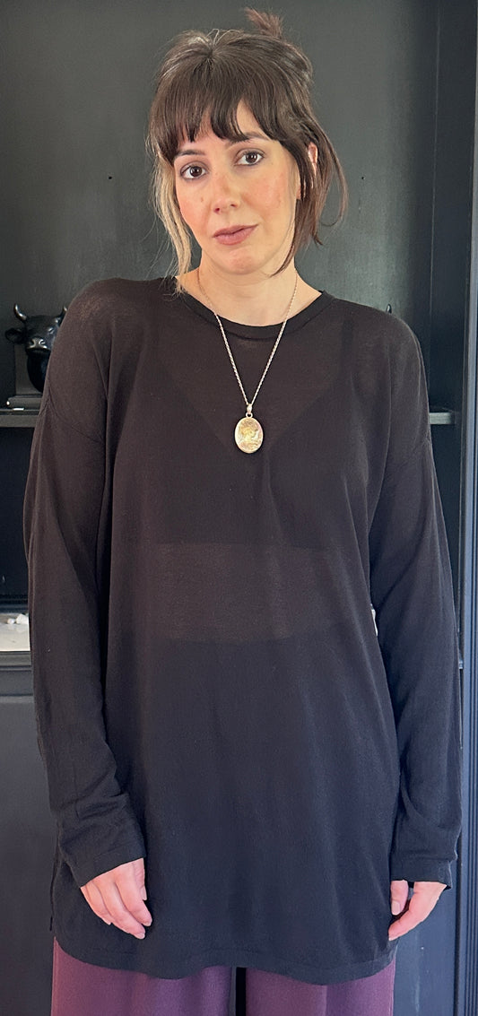 Eileen Fisher Sheer Tunic Sweater S/M