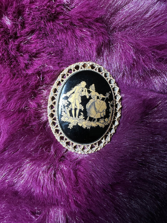 Rococo Revival Courting Brooch Pendant