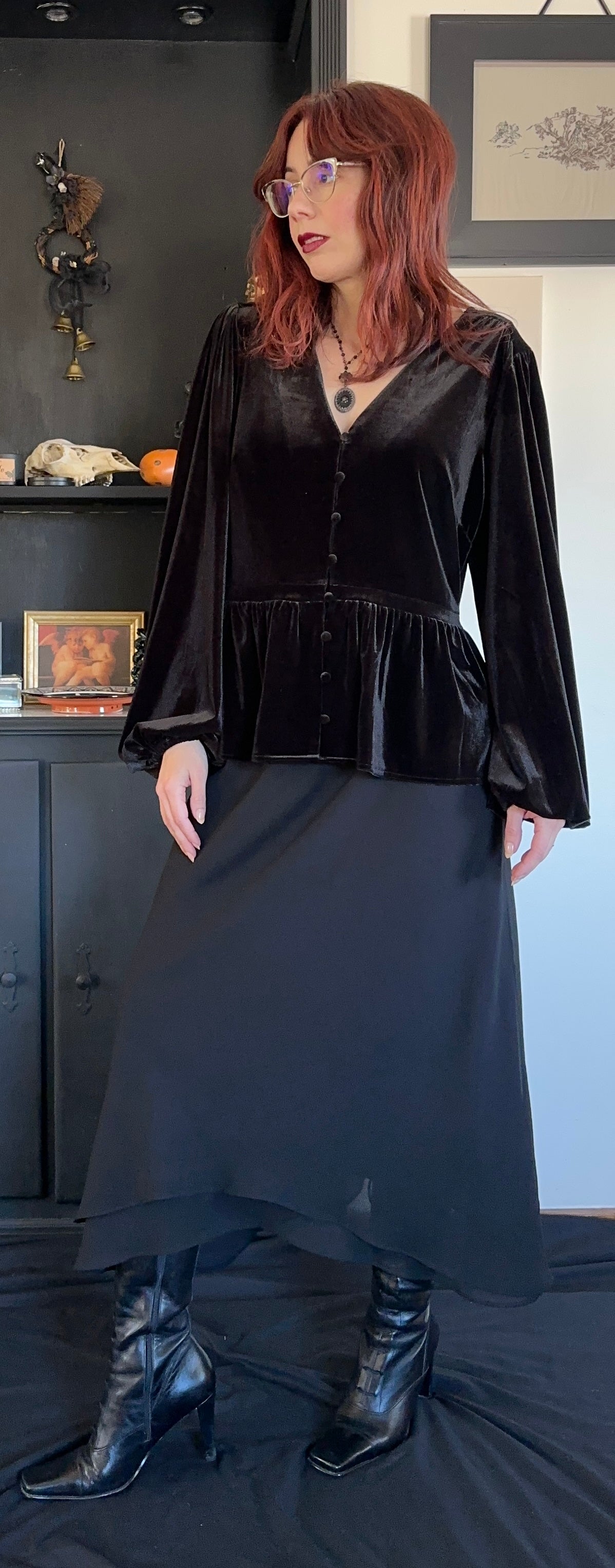 90s Chiffon Witch Skirt XL