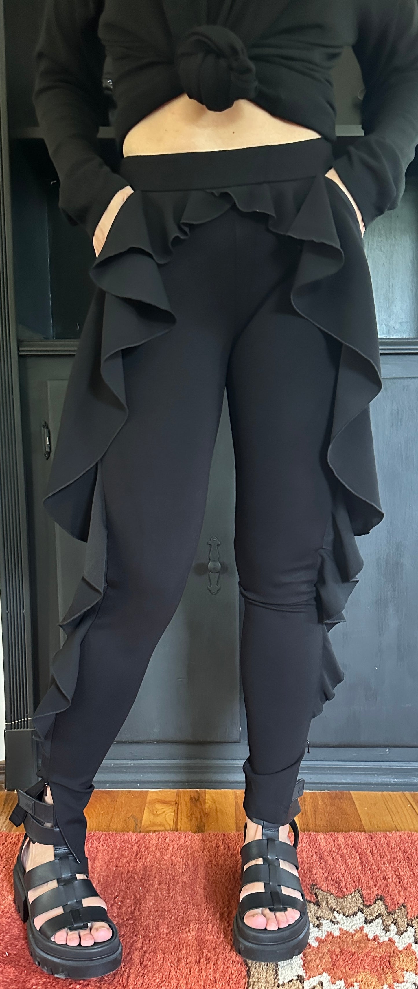Vintage Anne Fontaine Ruffled Stretch Pant SZ 2-4