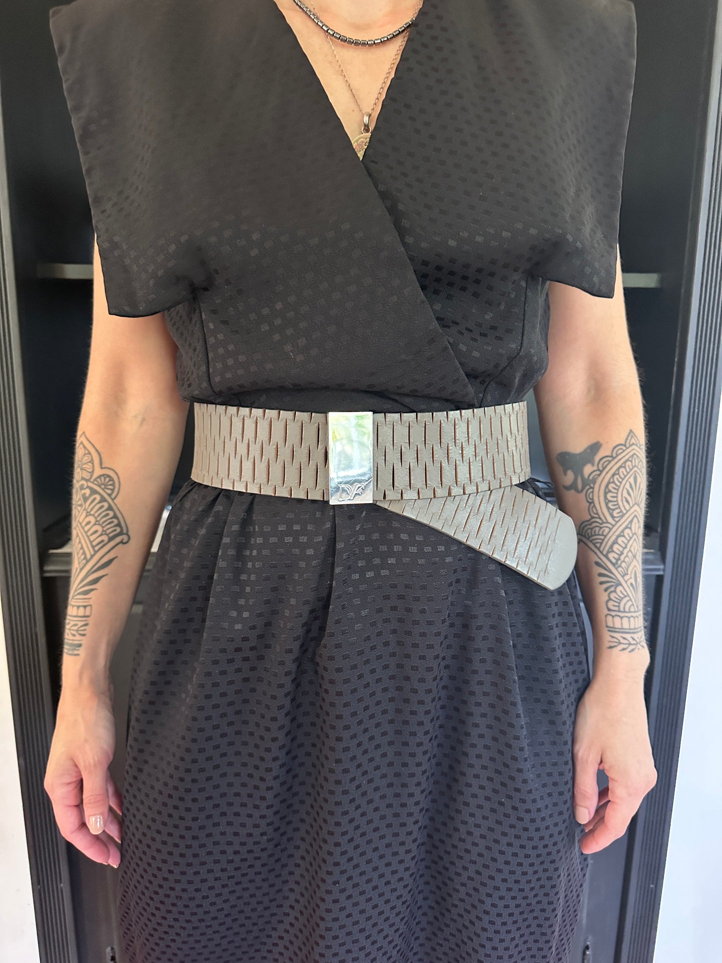 80s Vintage Faux Wrap Dress M