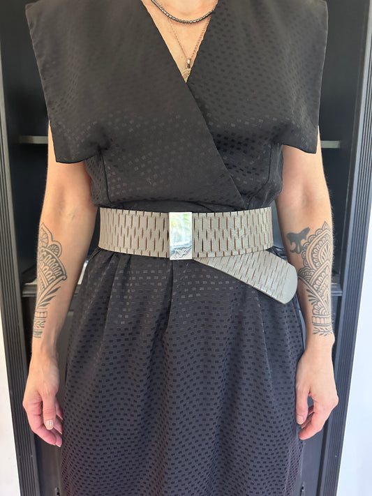 80s Vintage Faux Wrap Dress M