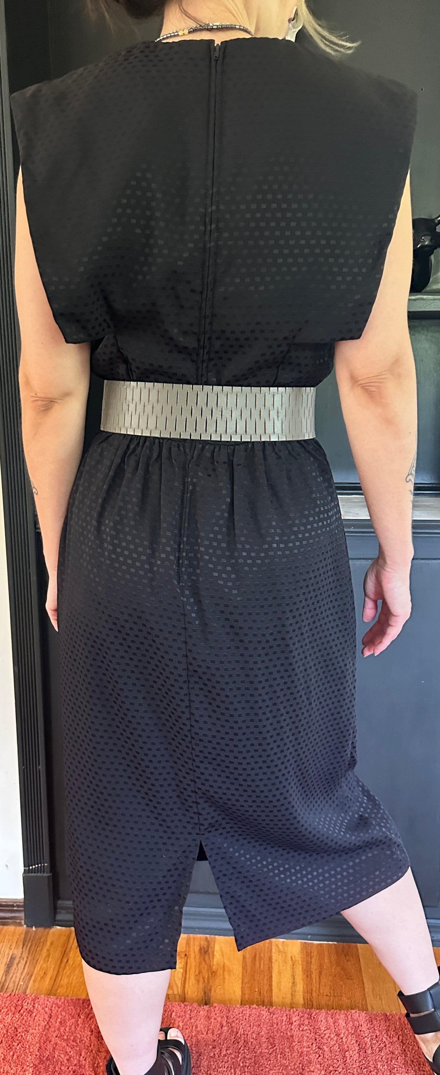 80s Vintage Faux Wrap Dress M