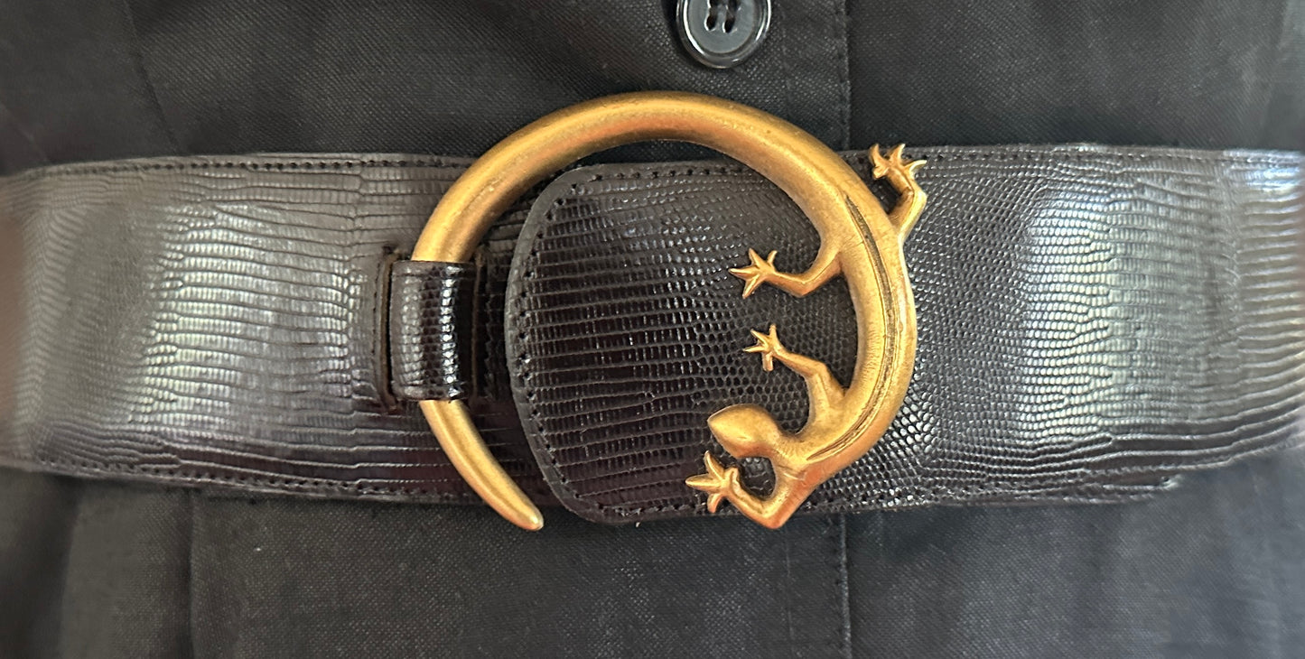 Vintage Nicole Miller Leather Lizard Belt M