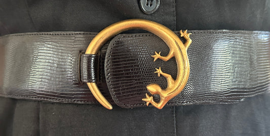 Vintage Nicole Miller Leather Lizard Belt M