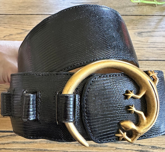 Vintage Nicole Miller Leather Lizard Belt M