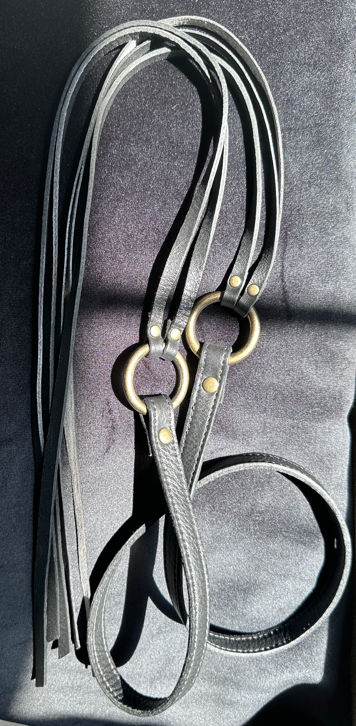 Secondhand Eileen Fisher Black Tie & Tassel Leather Belt XS/S