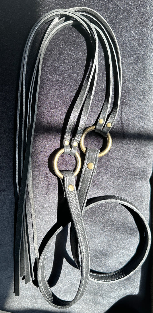 Secondhand Eileen Fisher Black Tie & Tassel Leather Belt XS/S