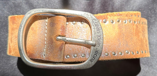 Vintage Calvin Klein Jeans Leather Studded Belt S/M
