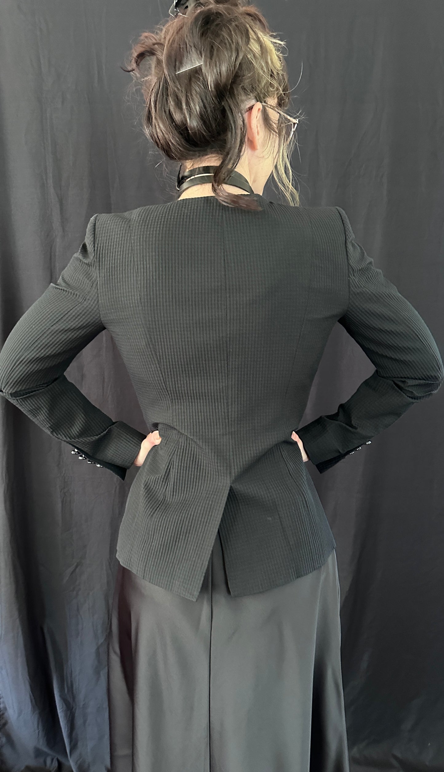 Corporate Goth Gingham Brooks Brothers Crossover Blazer XS/S