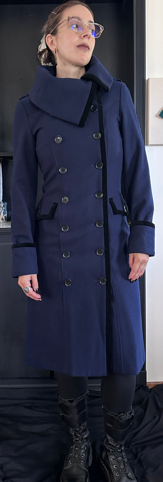 Vintage Ben Sherman Wool & Velvet Edwardian Coat XS