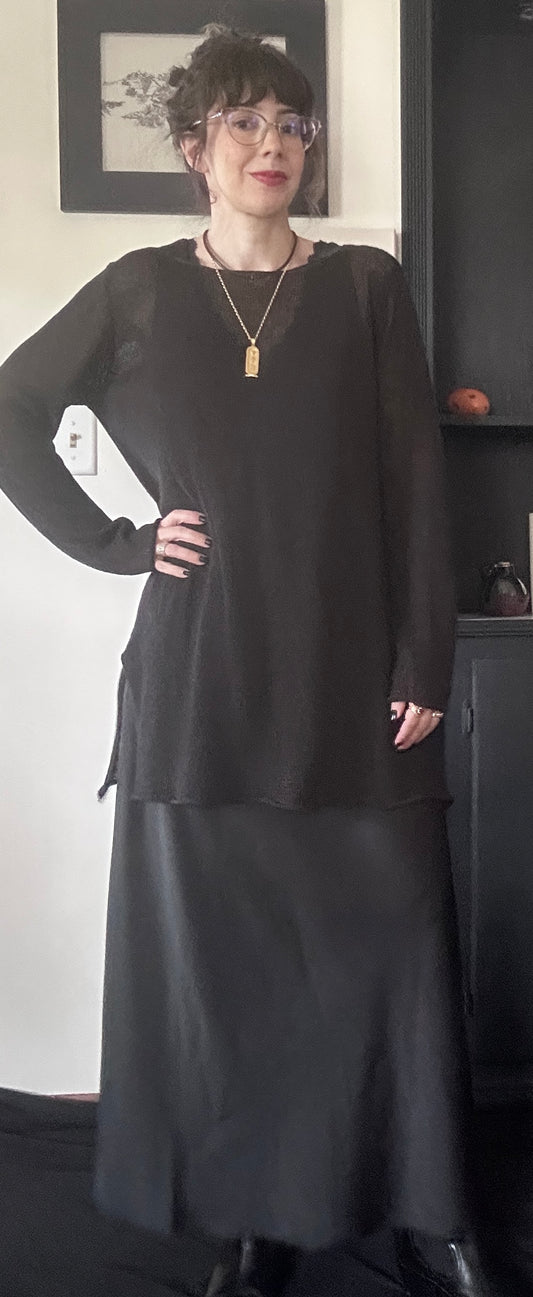 Vintage Eileen Fisher Black Knit Sweater M/L