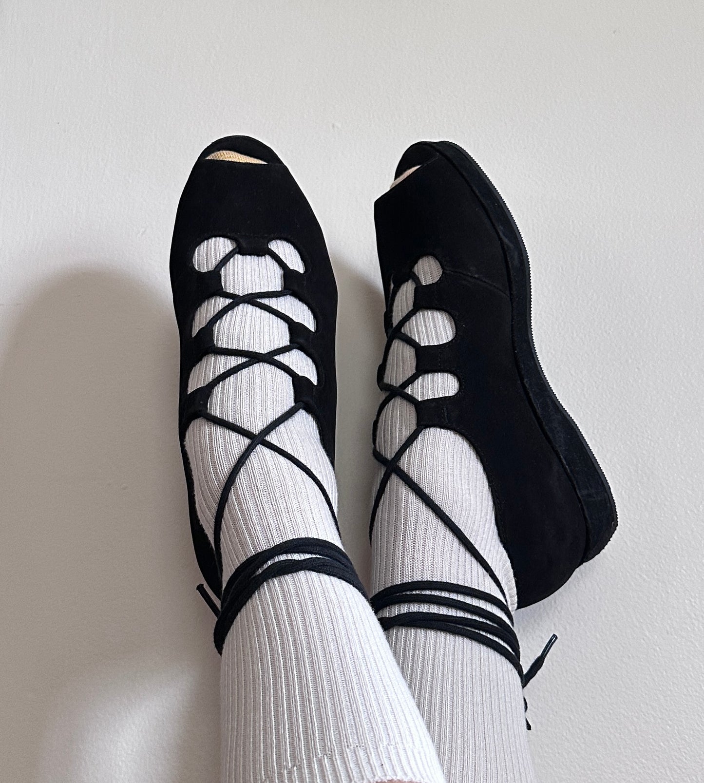 90s Vintage Whimsigoth Esprit Lace Up Shoes SZ 7.5