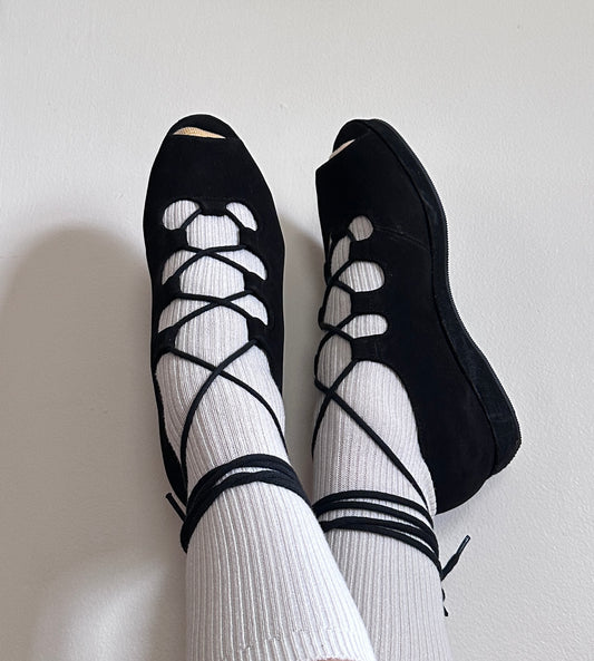 90s Vintage Whimsigoth Esprit Lace Up Shoes SZ 7.5