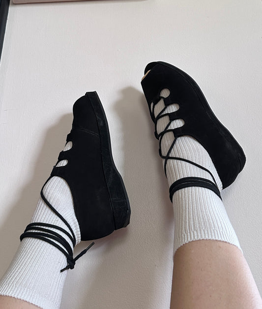 90s Vintage Whimsigoth Esprit Lace Up Shoes SZ 7.5