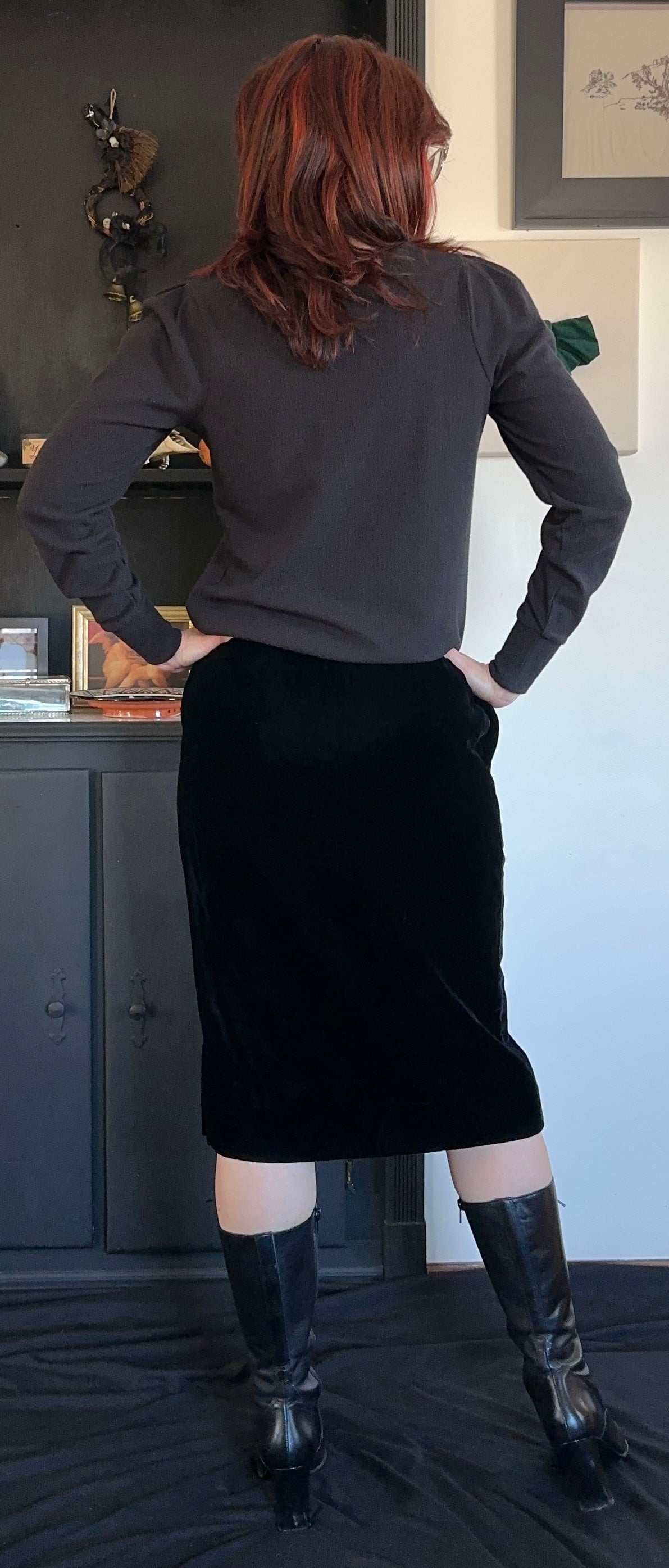 Velvet Goth Pencil Skirt SZ 4-6