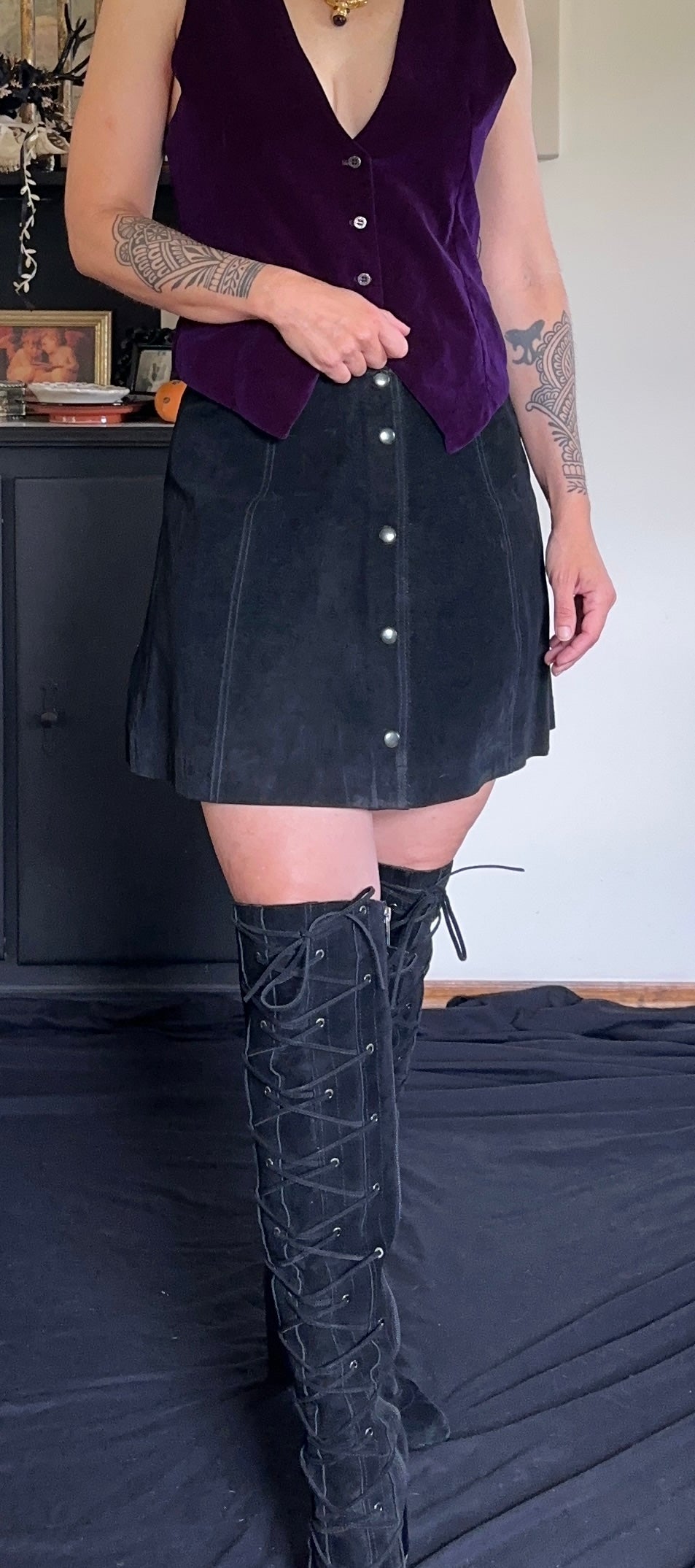 90s Rampage Suede Skirt S-M